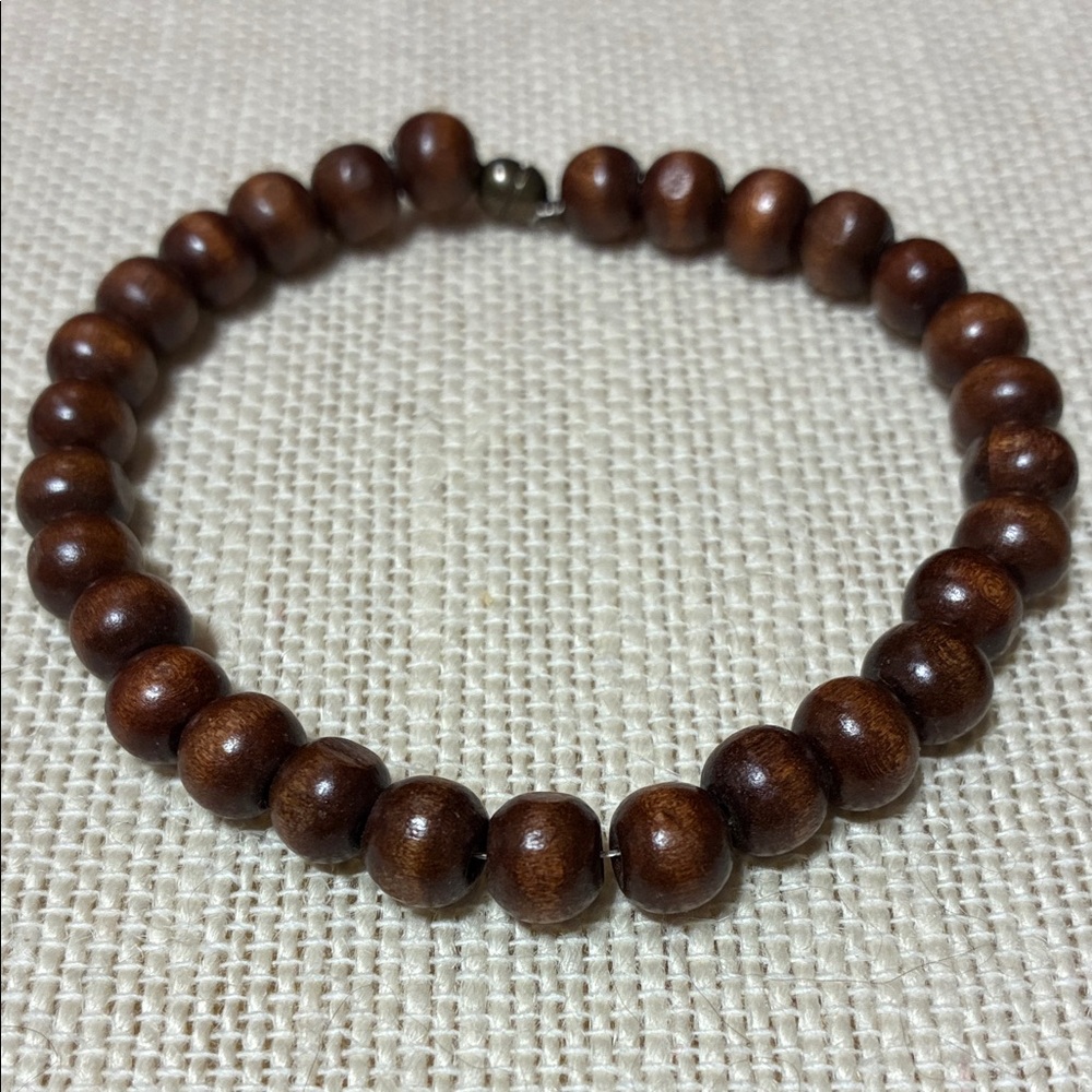 Brown Wooden Beaded magnetic clasp Bracelet
